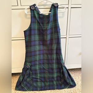 Girls Lands End Hunter Plaid Uniform Jumper